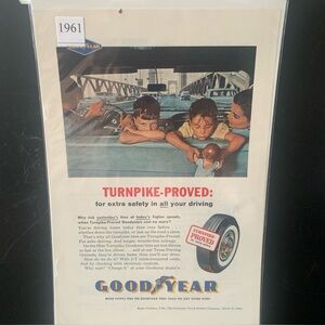 Vintage 1961 Goodyear For Extra Safety in All Your Driving Ad Advertisement